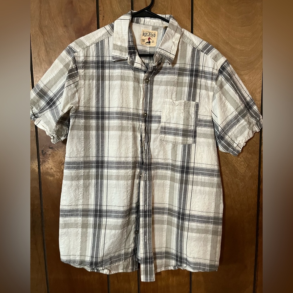 💗 5/$10 - Mens RedHead Short Sleeve Button Down Shirt